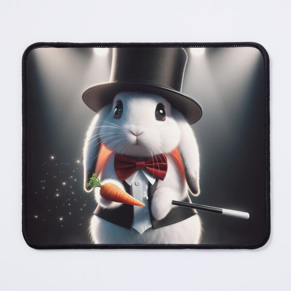 Item preview, White rabbit with shiny black eyes and long ears, dressed in an elegant black tuxedo designed and sold by AndreaMart.