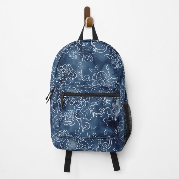 Item preview, Enchanting Blue Japanese Retro Floral Artwork designed and sold by Philipe3d.