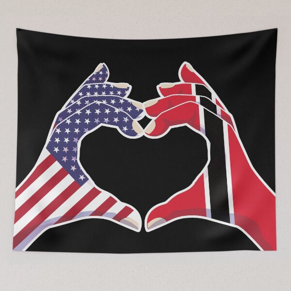 Item preview, Trinidad Tobago USA United States American America Love Heart Peace designed and sold by FlagX.