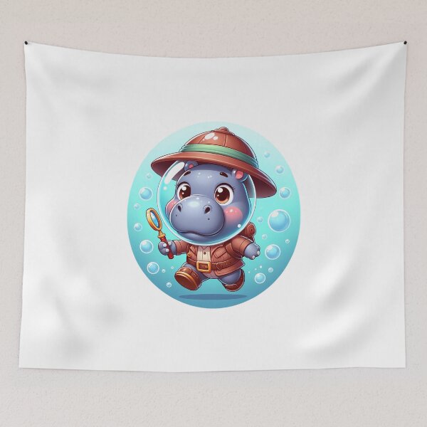 Item preview, Adventurous Hippo designed and sold by TinyTailsGalery.