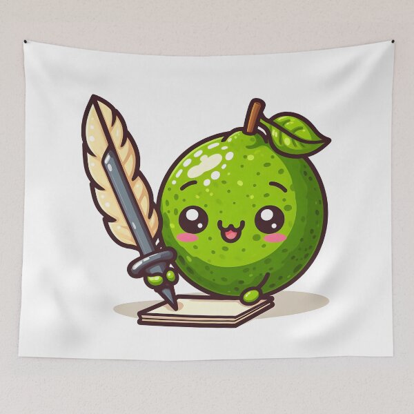 Item preview, Kawaii Lime With Quill Pen designed and sold by CanvasCutie.