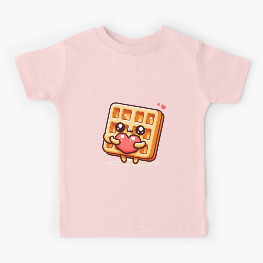 【KOOLOSET】Love Lettering Waffle Tee Kawaii Waffle With Heart