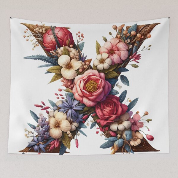Item preview, Letter “X” containing flowers designed and sold by yeekazar.