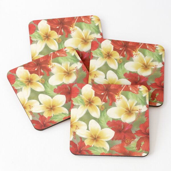 Item preview, Vintage Tropical Plumeria Hibiscus  designed and sold by Tina Veenstra.