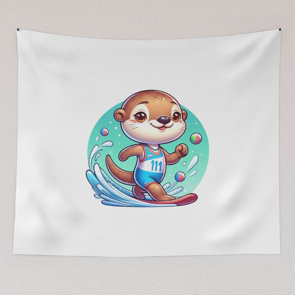 Item preview, Aquatic Athlete Otter designed and sold by TinyTailsGalery.