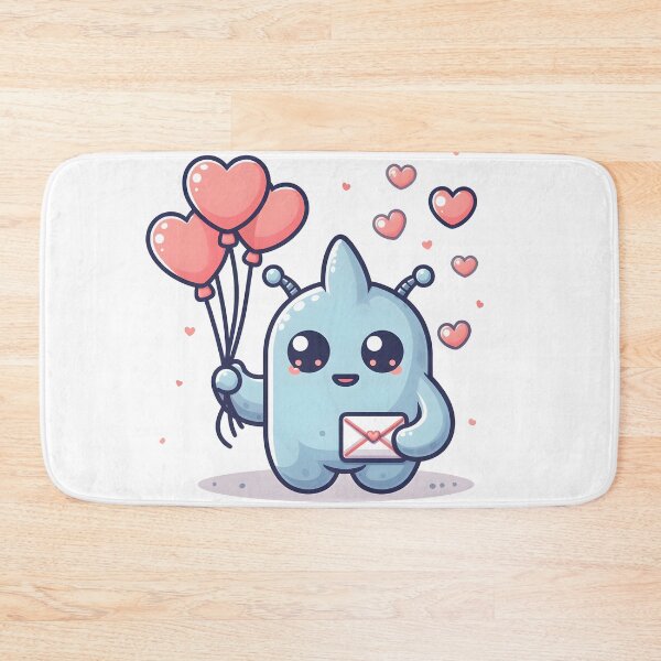 Item preview, Kawaii Kawaii Golem With Heart-Shaped Balloons designed and sold by CanvasCutie.