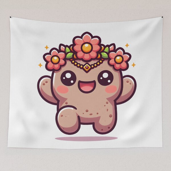 Item preview, Kawaii Kawaii Golem With Flower Crown designed and sold by CanvasCutie.