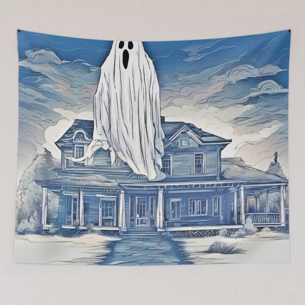 Item preview, Spooky Ghost House designed and sold by Health And Fitness Posts e-Store.