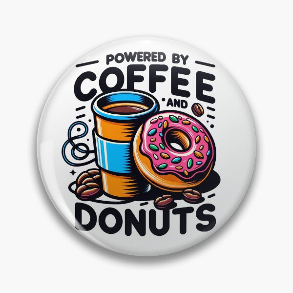 Item preview, Drinking Funny Powered By Coffee And Donuts  designed and sold by ZeptepiTrends.