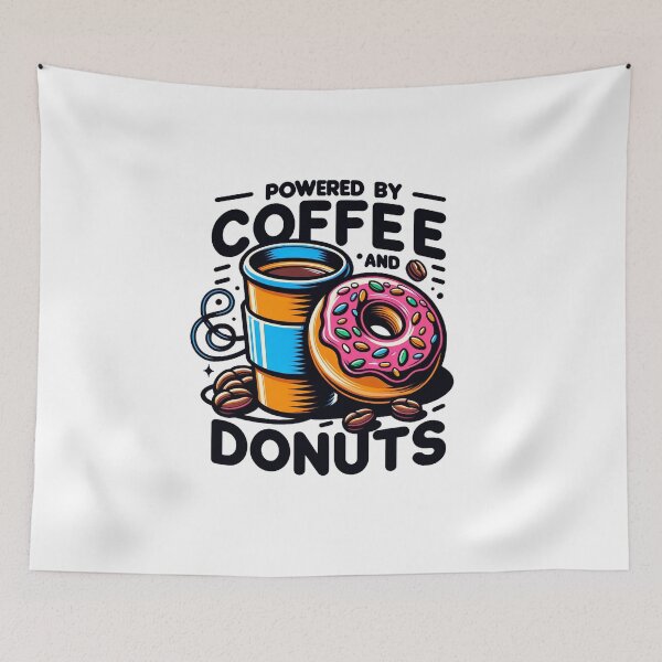 Item preview, Drinking Funny Powered By Coffee And Donuts  designed and sold by ZeptepiTrends.