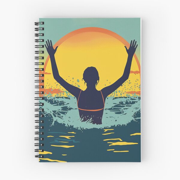 Item preview, Woman in the water – retro sunset 4 designed and sold by Wildflow Creations.