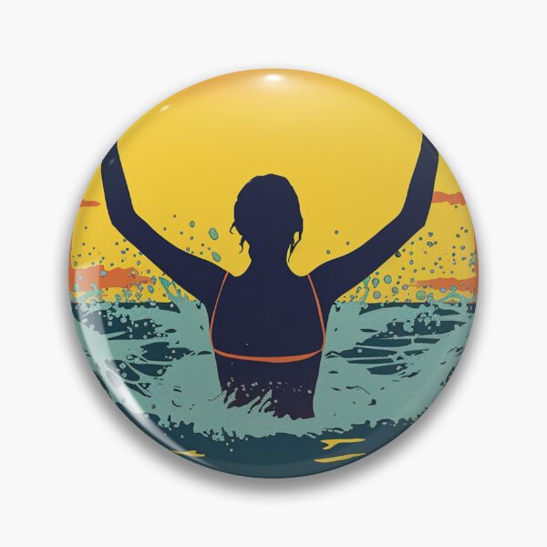 Item preview, Woman in the water – retro sunset 4 designed and sold by Wildflow Creations.
