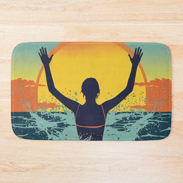 Item preview, Woman in the water – retro sunset 4 designed and sold by Wildflow Creations.