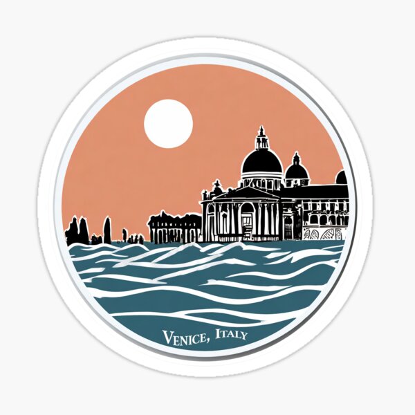 Item preview, Vintage Venice Silhouette - Minimalist Retro Travel Sticker designed and sold by pod24.