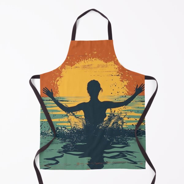 Item preview, Woman in the water – retro sunset 5 designed and sold by Wildflow Creations.
