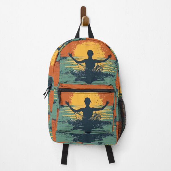 Item preview, Woman in the water – retro sunset 5 designed and sold by Wildflow Creations.