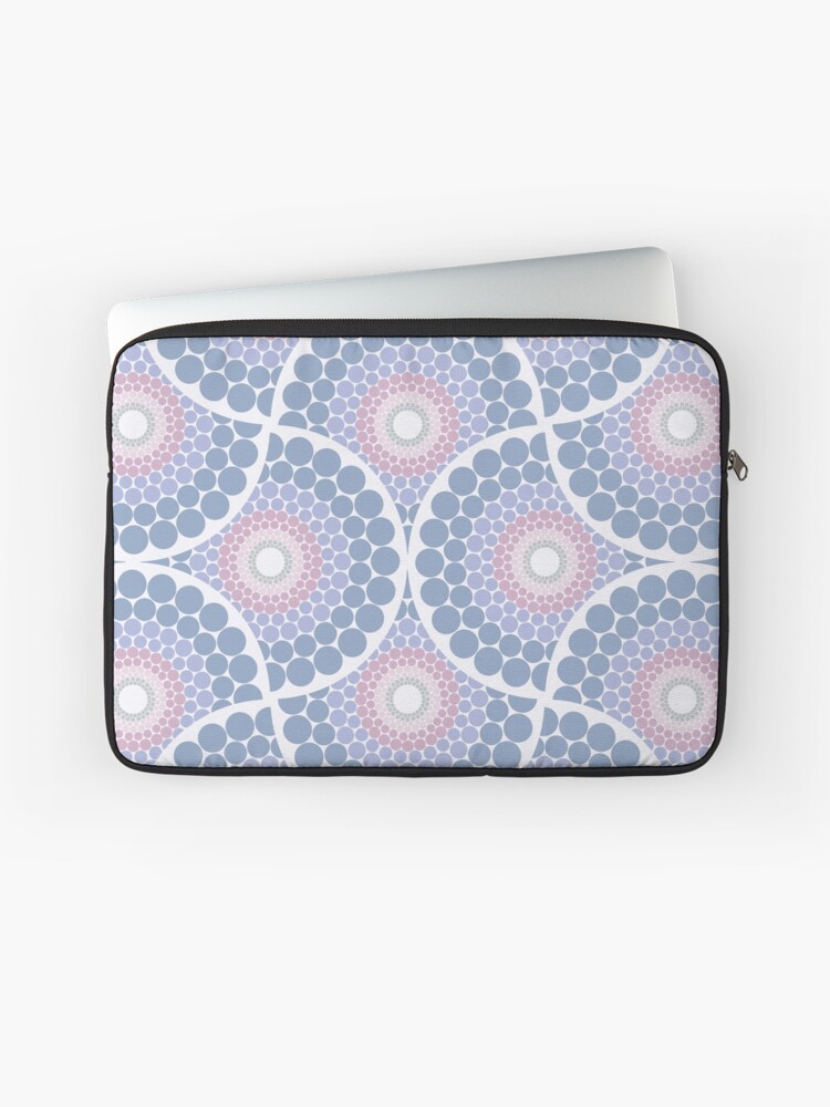Laptop Sleeve, Art Deco Radiant Intangible Dot Mandala Fans designed and sold by Triplicate Limited