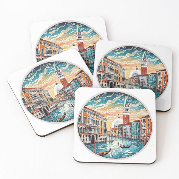 Item preview, Vintage Venice Travel Stickers - Retro Minimal Design designed and sold by pod24.