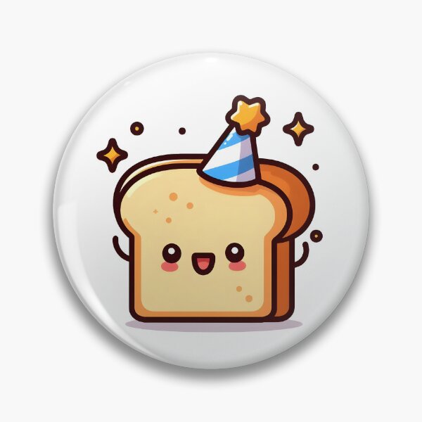 Item preview, Kawaii Toast With Party Hat designed and sold by CanvasCutie.