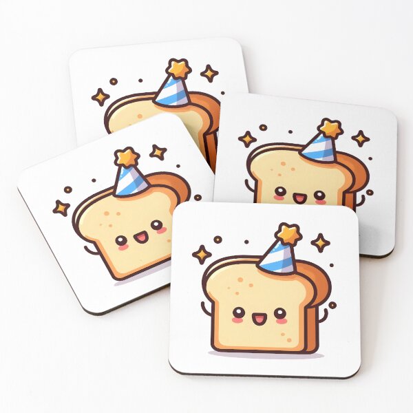 Item preview, Kawaii Toast With Party Hat designed and sold by CanvasCutie.