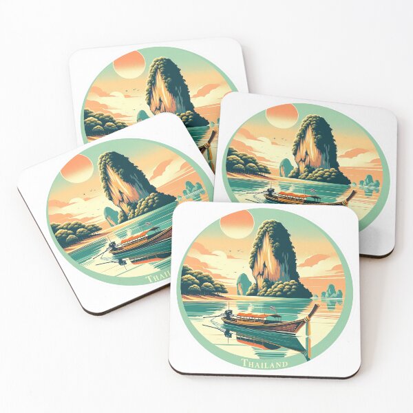 Item preview, Vintage Thailand Travel - Retro Long Tail Boat Sticker in Minimal Design designed and sold by pod24.