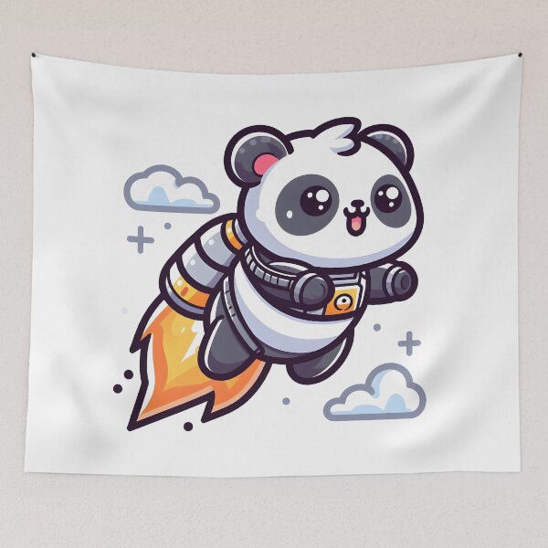 Item preview, Kawaii Panda With Jetpack designed and sold by CanvasCutie.
