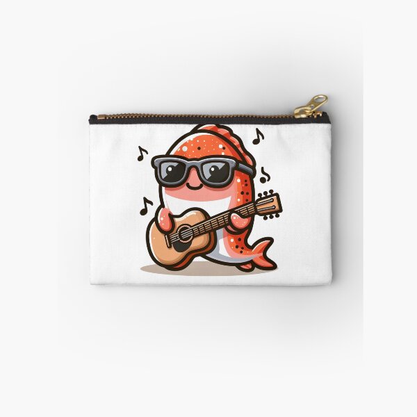 Artikelvorschau, Kawaii-Lachs mit Sonnenbrille, der Gitarre spielt entworfen und verkauft von CanvasCutie.