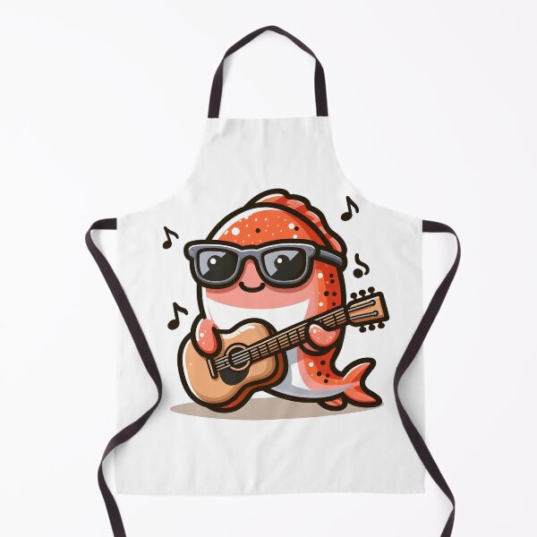 Item preview, Kawaii Salmon With Sunglasses Playing Guitar designed and sold by CanvasCutie.