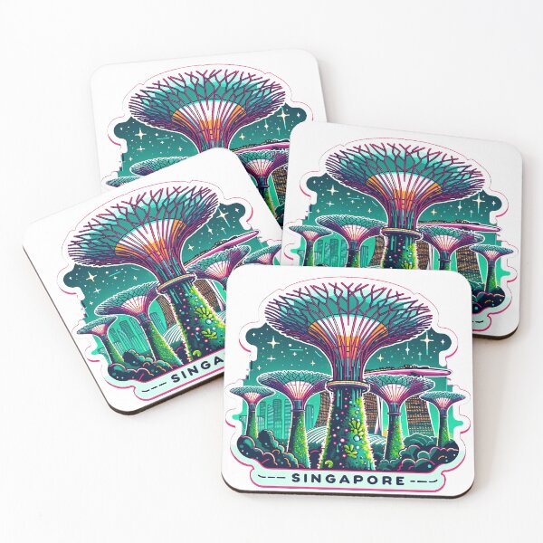 Item preview, Vintage Singapore Supertree Grove Sticker – Retro Travel Art for Urban Explorers designed and sold by pod24.