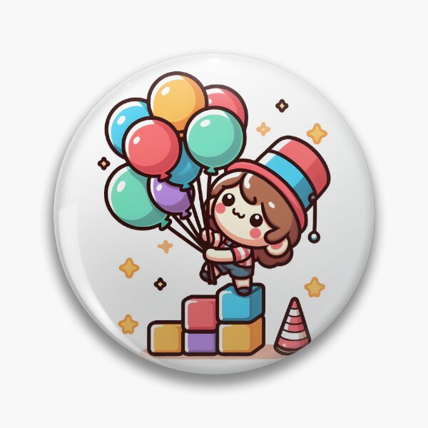 Item preview, Kawaii Juggler With Adorable Balloons designed and sold by CanvasCutie.