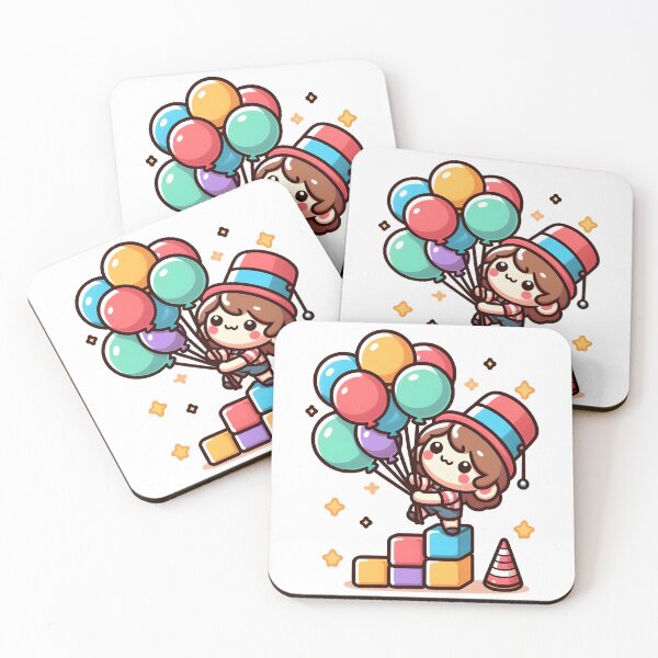Item preview, Kawaii Juggler With Adorable Balloons designed and sold by CanvasCutie.