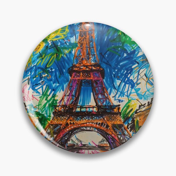 Item preview, Abstract French Artwork - Eiffel Tower and Croissants  designed and sold by feether-store.