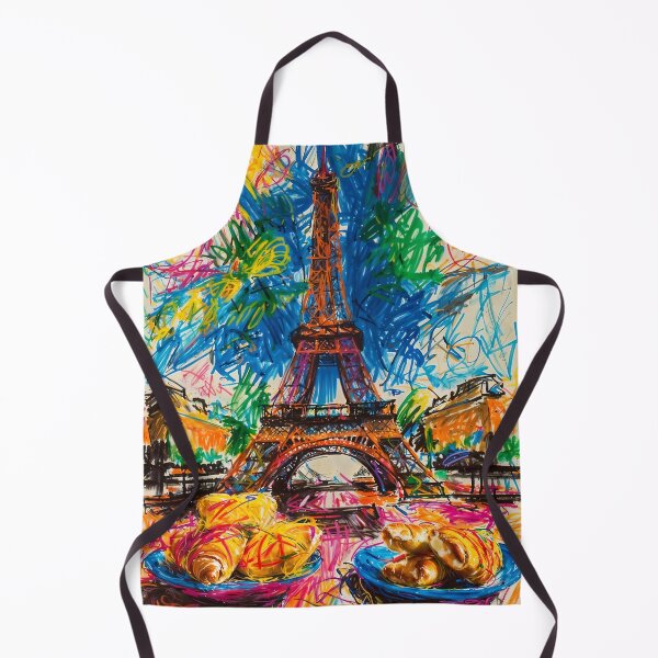 Item preview, Abstract French Artwork - Eiffel Tower and Croissants designed and sold by feether-store.