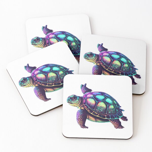 Item preview, Glowing Grace: The Neon Tortoise of a Fantasy Realm designed and sold by jgvisualarts.