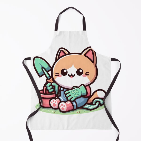 Item preview, Kawaii Cat With Gardening Gloves designed and sold by CanvasCutie.