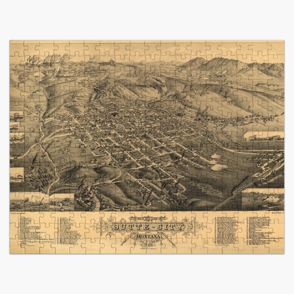 Vista previa del artículo con la obra «Butte, Montana (1884)», diseñado y vendido por allhistory.