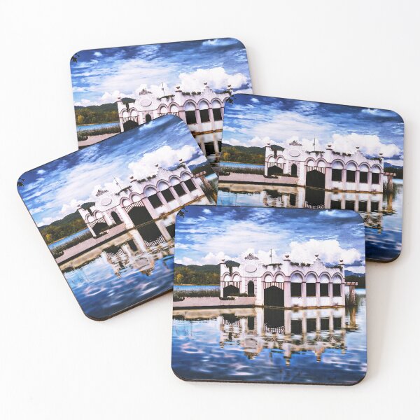 Item preview, blu tone, House on lake,cloudy sky reflection designed and sold by IdoFriedmanArt.