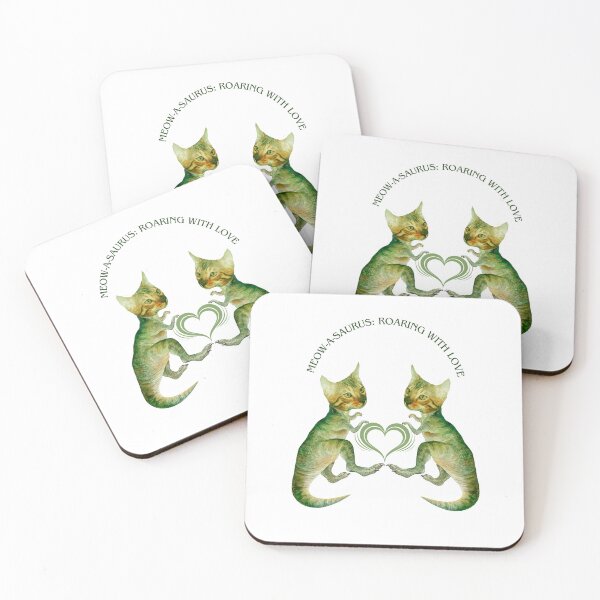 Item preview, Meow-a-saurus: Roaring with Love - A Vintage Dino Couple Delight designed and sold by GorinART.