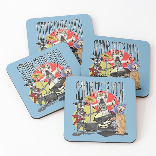 Item preview, Senior Mutts Rock, Junebug and the Rescues designed and sold by WaitIsThisArt.
