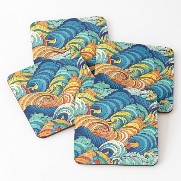 Item preview, Colorful Abstract Swirling Waves Illustration designed and sold by Rostislav Bouda.