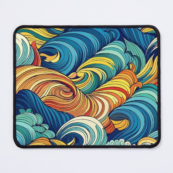 Item preview, Colorful Abstract Swirling Waves Illustration designed and sold by Rostislav Bouda.