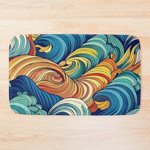 Item preview, Colorful Abstract Swirling Waves Illustration designed and sold by Rostislav Bouda.
