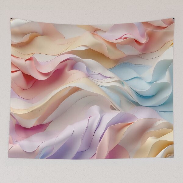 Item preview, Soft Pastel Waves Flowing in Harmonious Elegance designed and sold by ArtComixHaven.