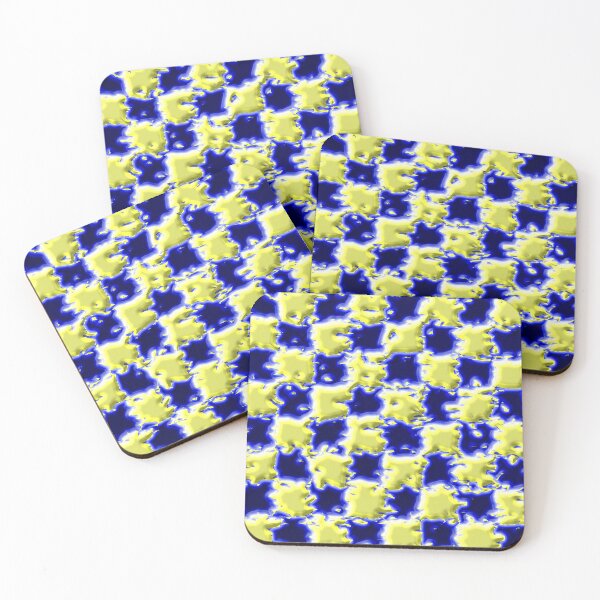Item preview, Blue and Yellow Splatter Checkerboard Pattern designed and sold by TheRulerofEarth.