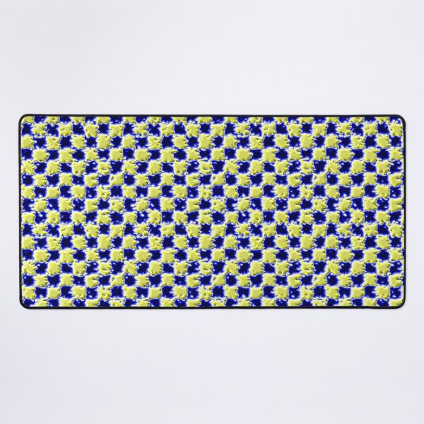 Item preview, Blue and Yellow Splatter Checkerboard Pattern designed and sold by TheRulerofEarth.