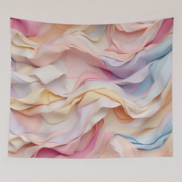 Item preview, Soft Pastel Waves Abstract Elegance for Cozy Interiors designed and sold by ArtComixHaven.