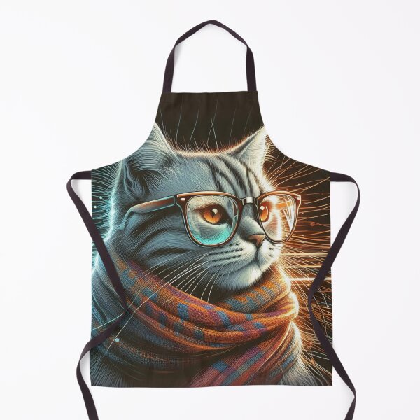 Item preview, Meowvelous Elegance: Cat in Scarf and Glasses designed and sold by TDKCustoms.