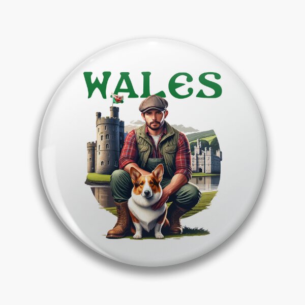 Item preview, Welsh man with Pembroke Corgi designed and sold by NPStudio.