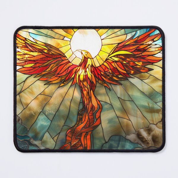 Item preview, Rising Sun Phoenix Stained Glass (Variation) designed and sold by OccultDreams.