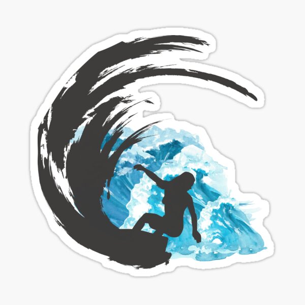 Item preview, Fille de surf dans l'océan designed and sold by SENSEOFMIRACLE.
